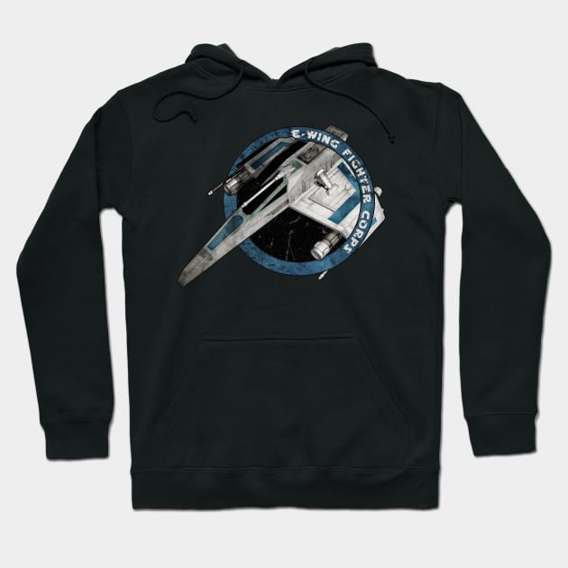 E - WING FIGHTER CORPS BLUE ONE Hoodie by mamahkian